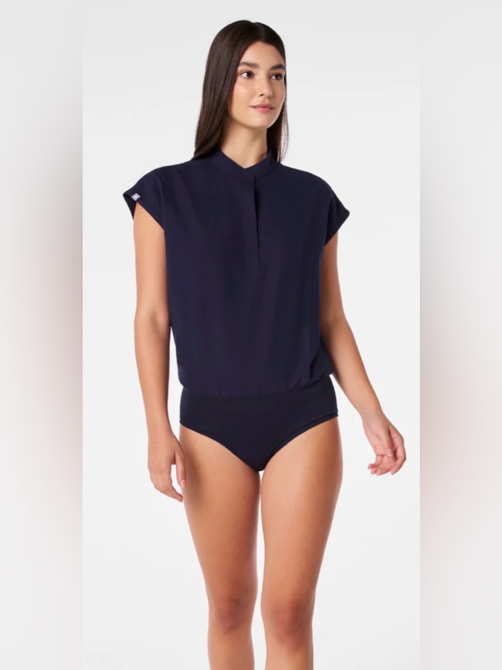 NWT FIGS Women’s Rafaela Navy Blue Brief Scrubs Bodysuit - Size XL